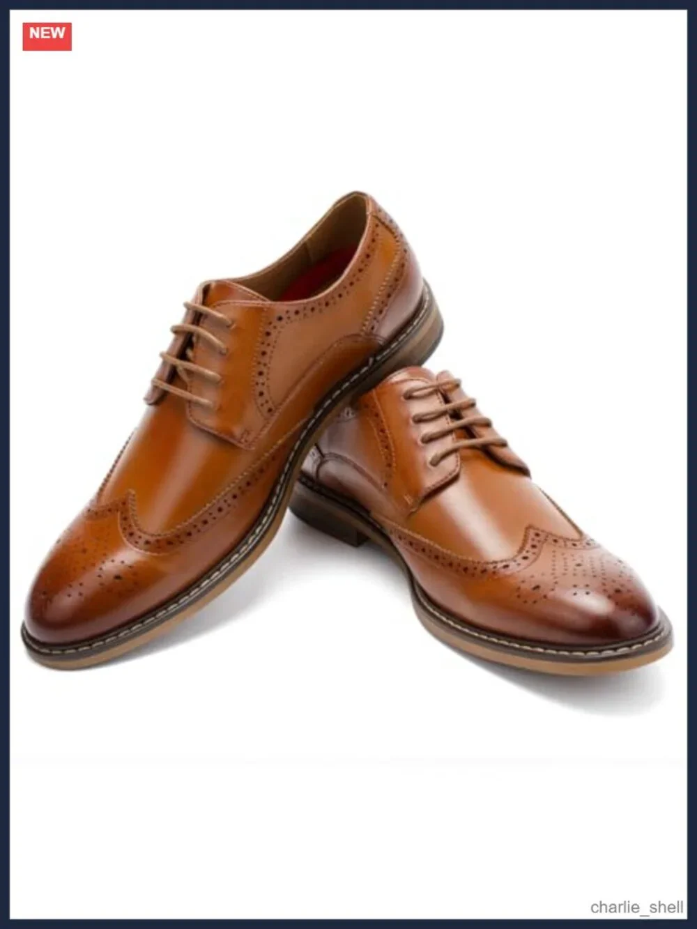 Men's Wingtip Lace-Up Leather Oxford Dress Shoes Business Formal